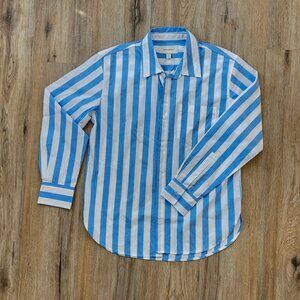 NWOT Banana Republic Button-Down Shirt Blue and White Stripe Size XS